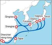 イメージ：中国発 定期海上混載サービス